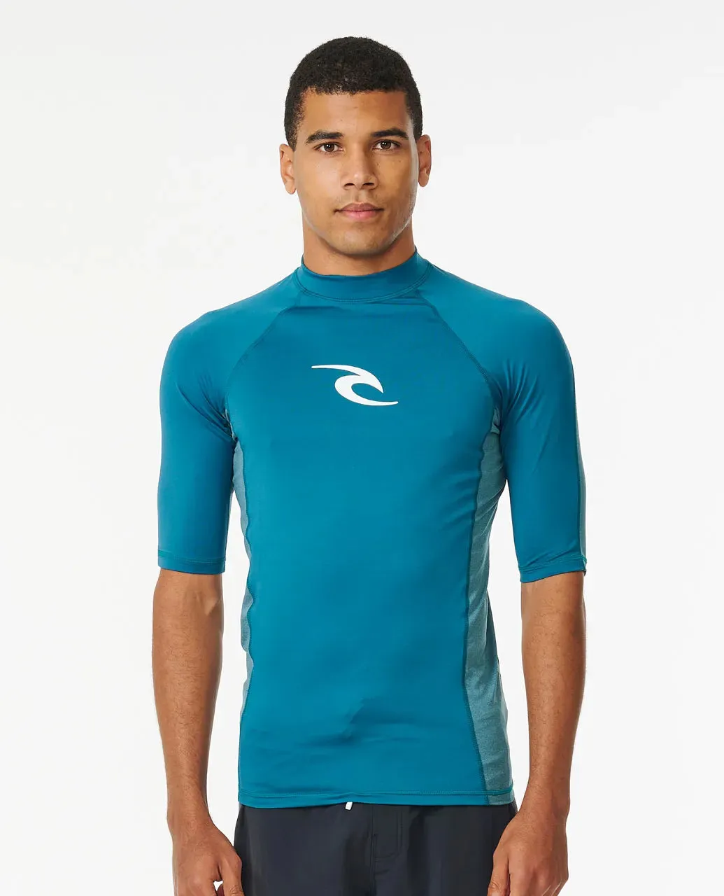 RIPCURL WAVES UPF PERFORMANCE SHORT SLEEVE RASH VEST - DEEP OCEAN