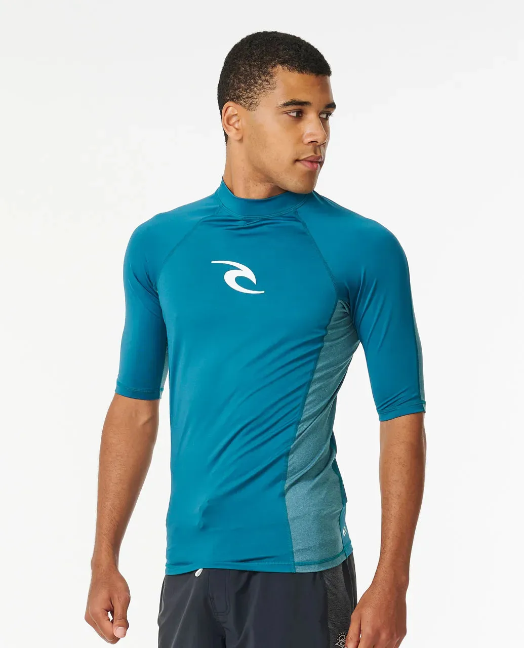 RIPCURL WAVES UPF PERFORMANCE SHORT SLEEVE RASH VEST - DEEP OCEAN