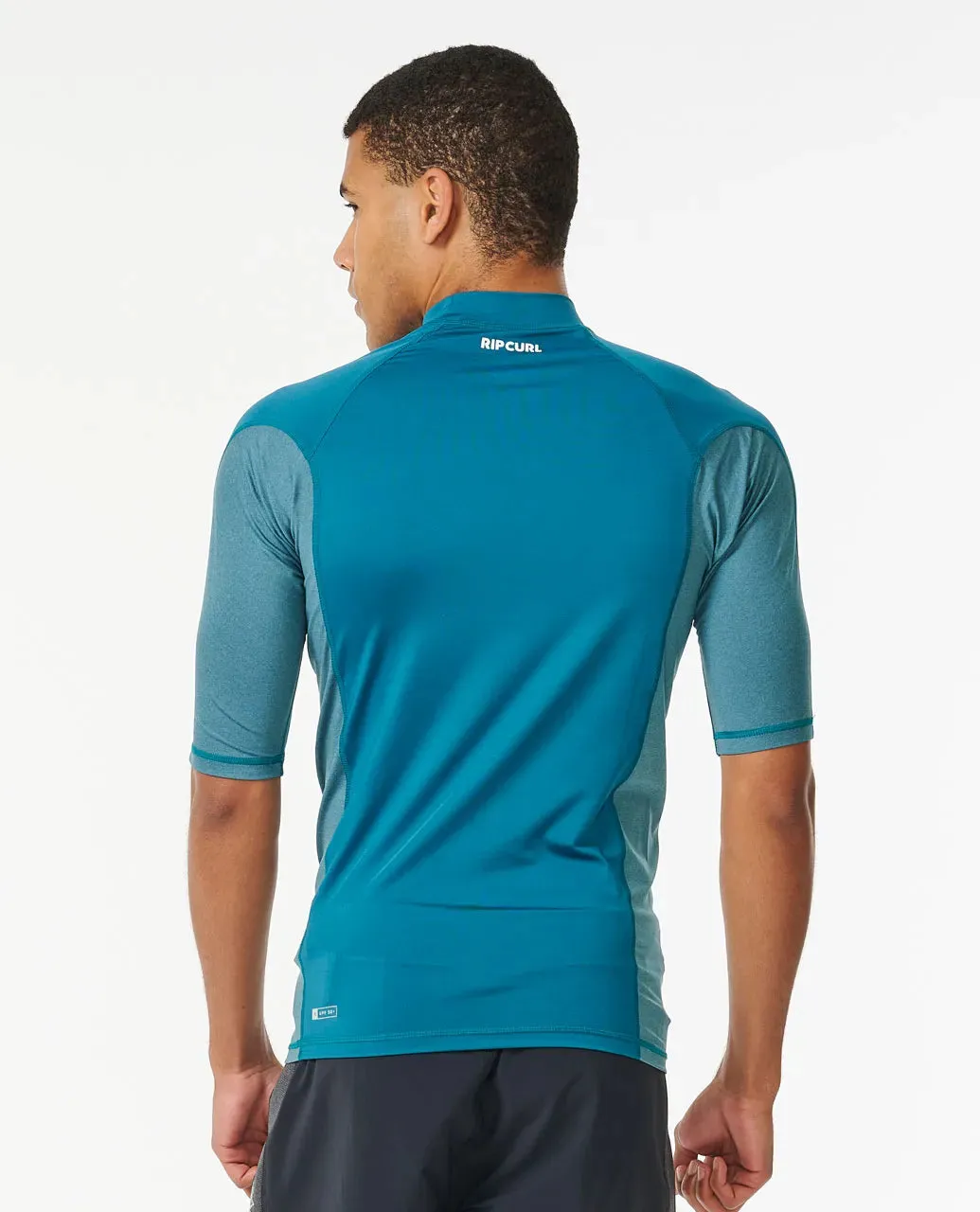 RIPCURL WAVES UPF PERFORMANCE SHORT SLEEVE RASH VEST - DEEP OCEAN