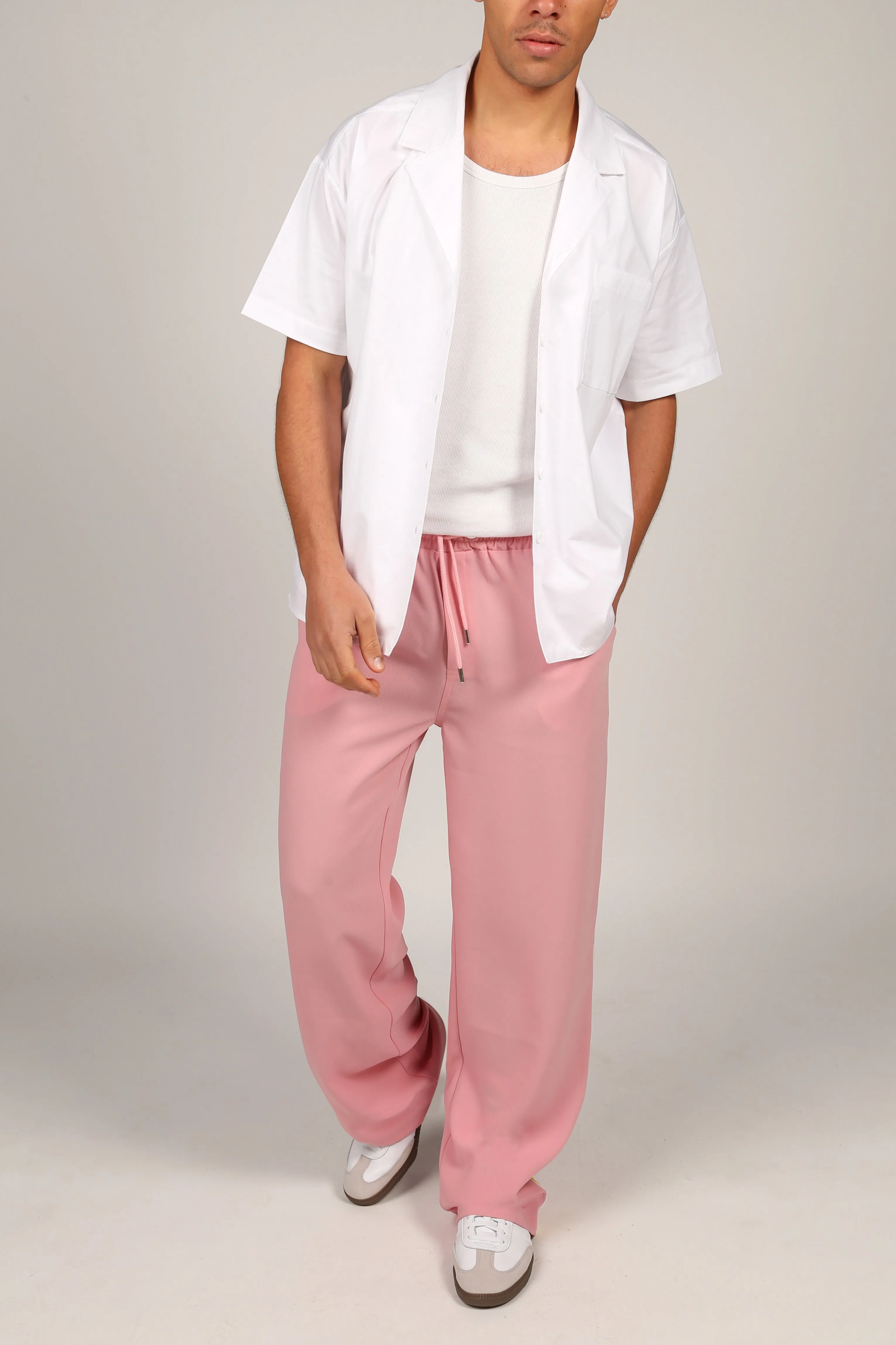 Side Stripe Trousers Light Pink