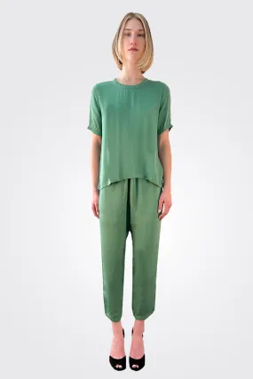 Silk Trousers - Grass