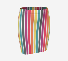 Spectral Stripes Fitted Skirt