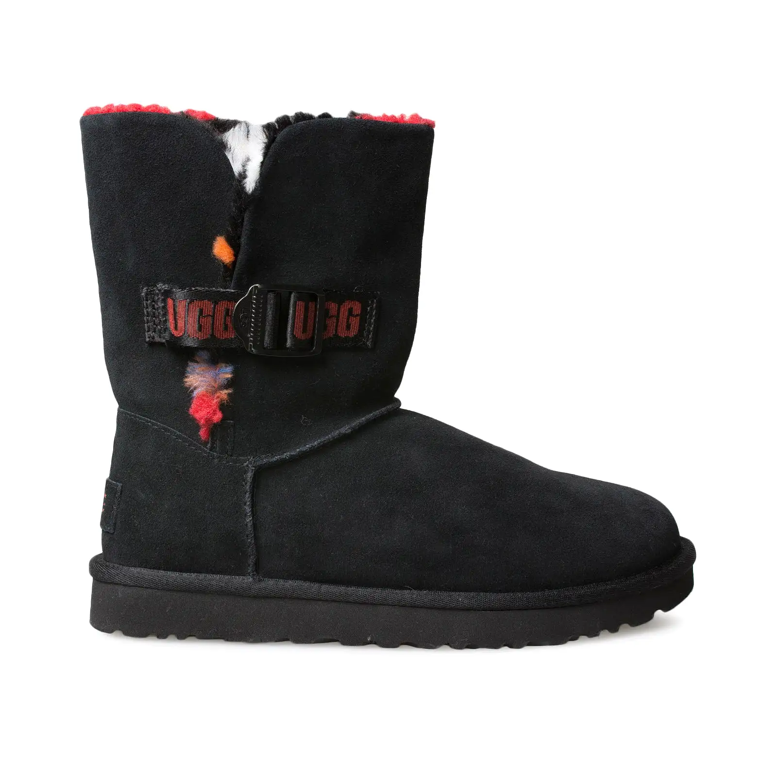 UGG Bailey Buckle Cali Collage Black Red Boots - Women's