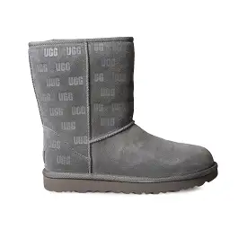 UGG Classic Short II UGG Print Grey Boots - Women's