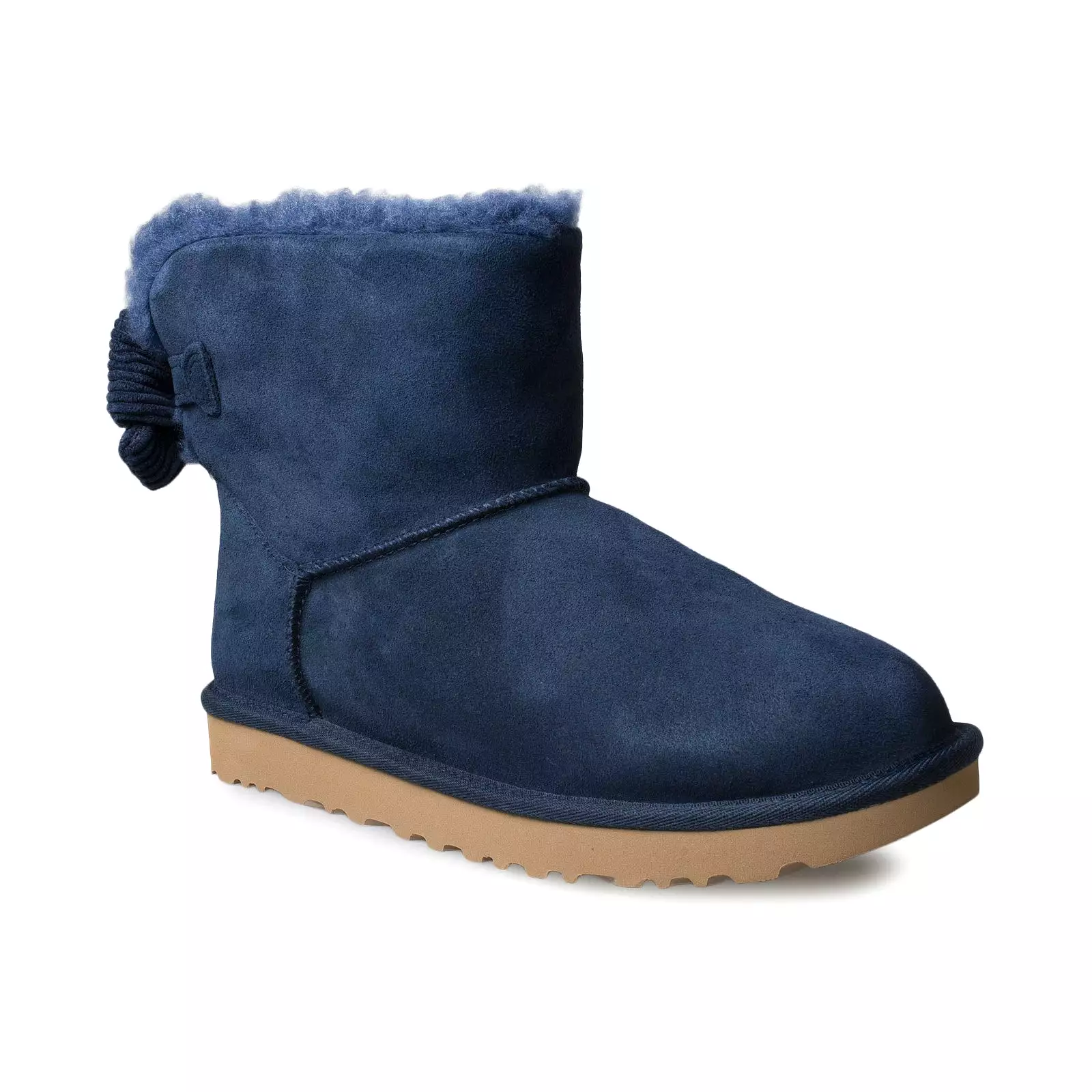 UGG Mini Bailey Corduroy Bow Navy Boots - Women's