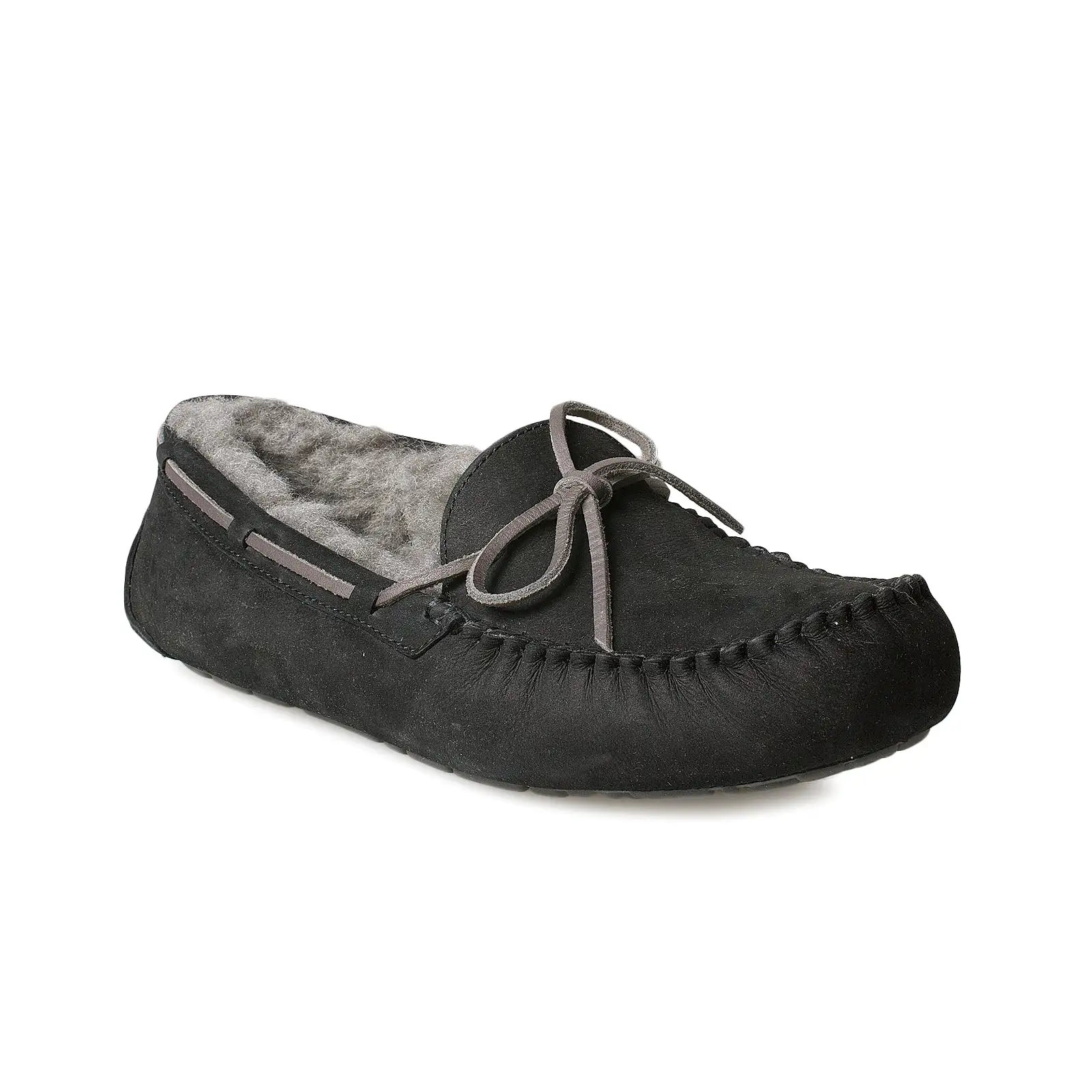 UGG Olsen Black Leather Slippers - Men's