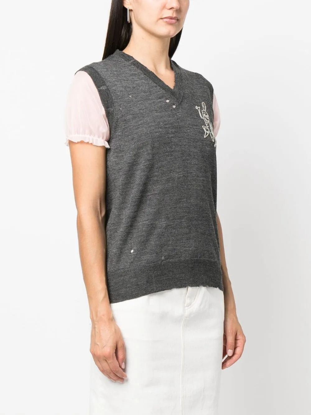 V-Neck Vest - Grey