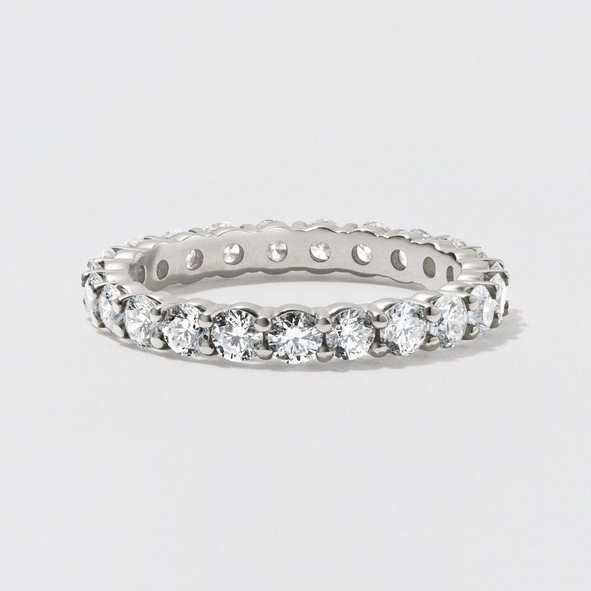 White Gold Diamond Eternity Wedding Band - Polished 2.5mm