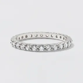 White Gold Diamond Eternity Wedding Band - Polished 2mm