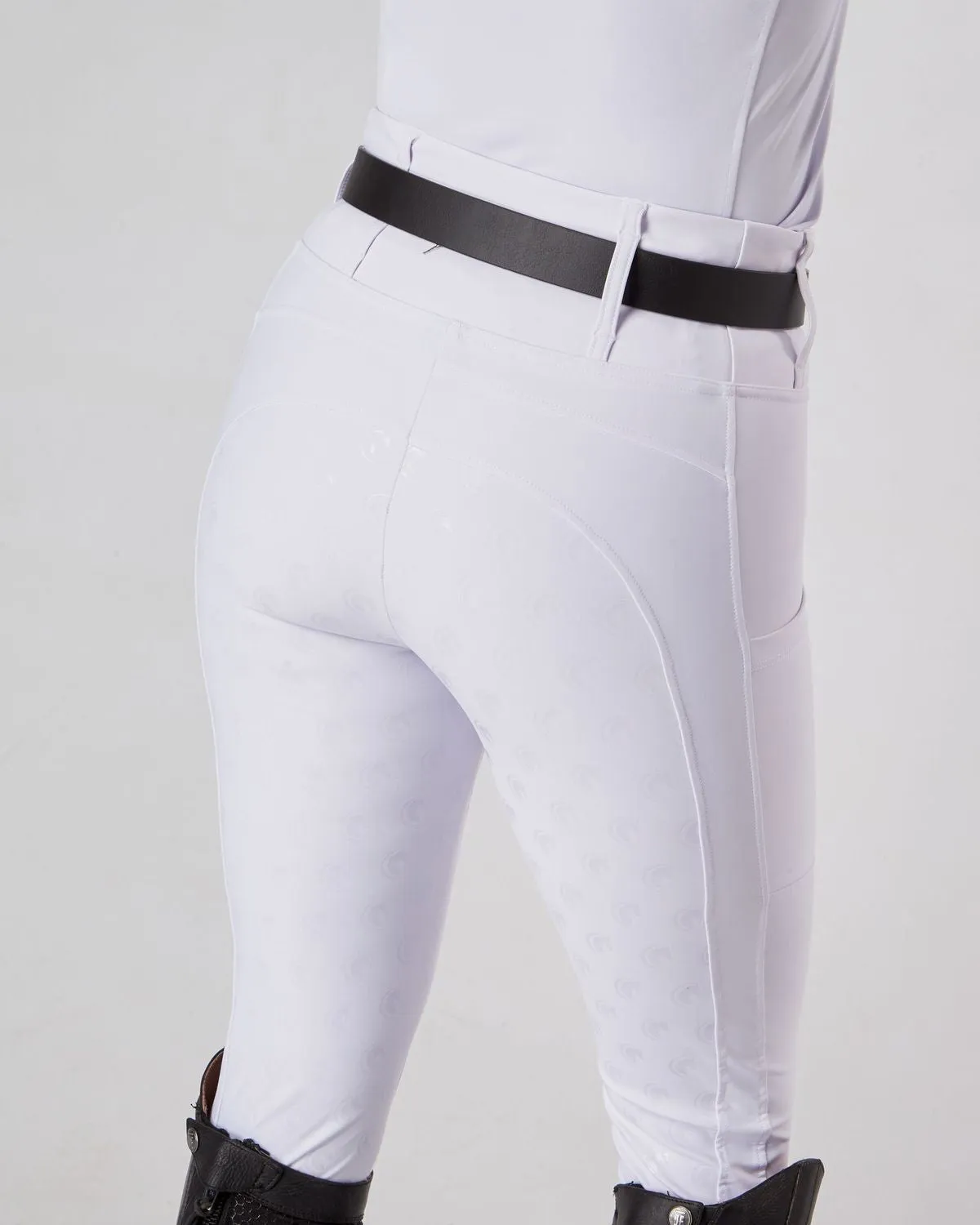 WINTER Thermal Competition Full Seat Riding Leggings / Tights- COMPETITION WHITE