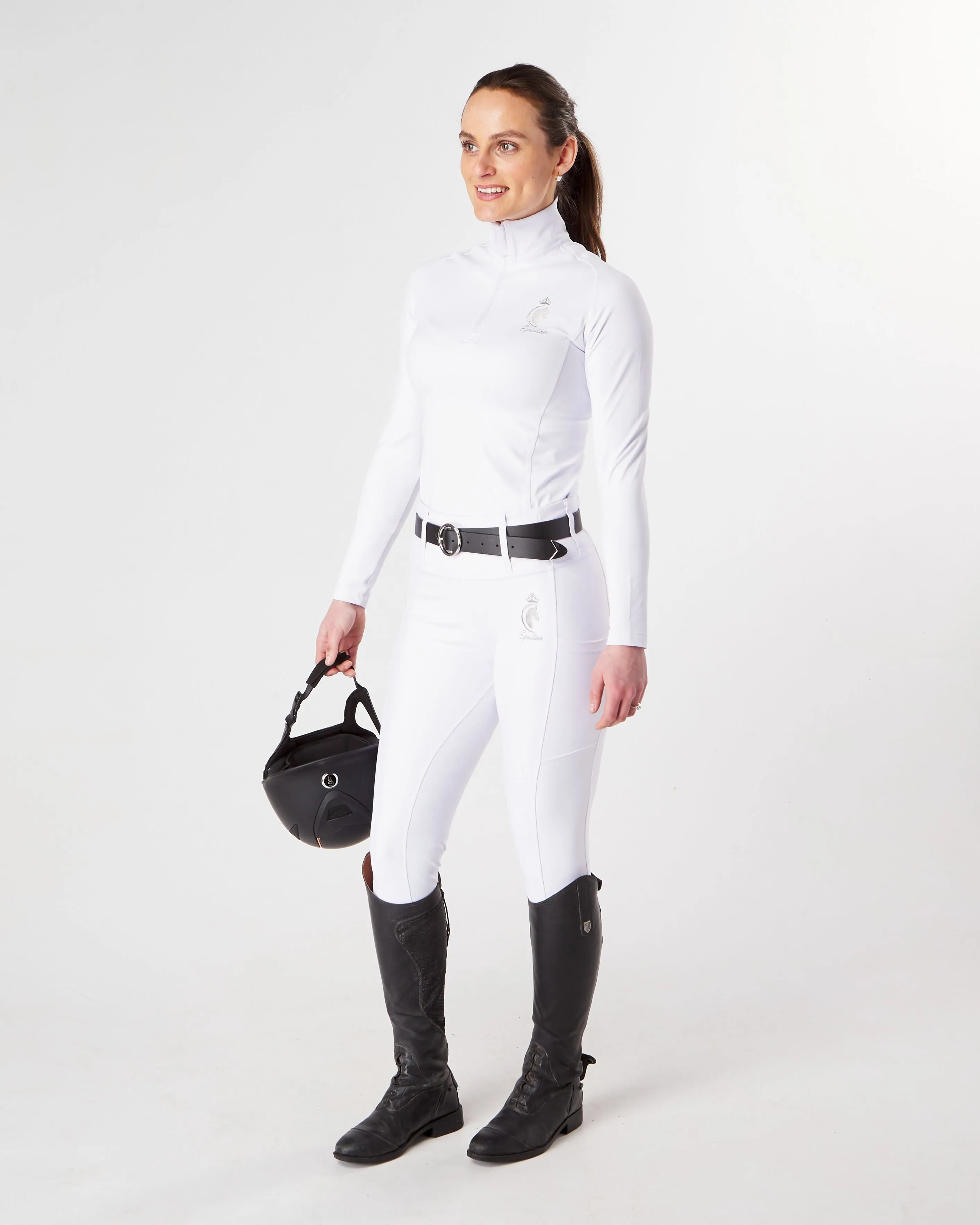 WINTER Thermal Competition Riding Leggings / Tights- NO GRIP WHITE