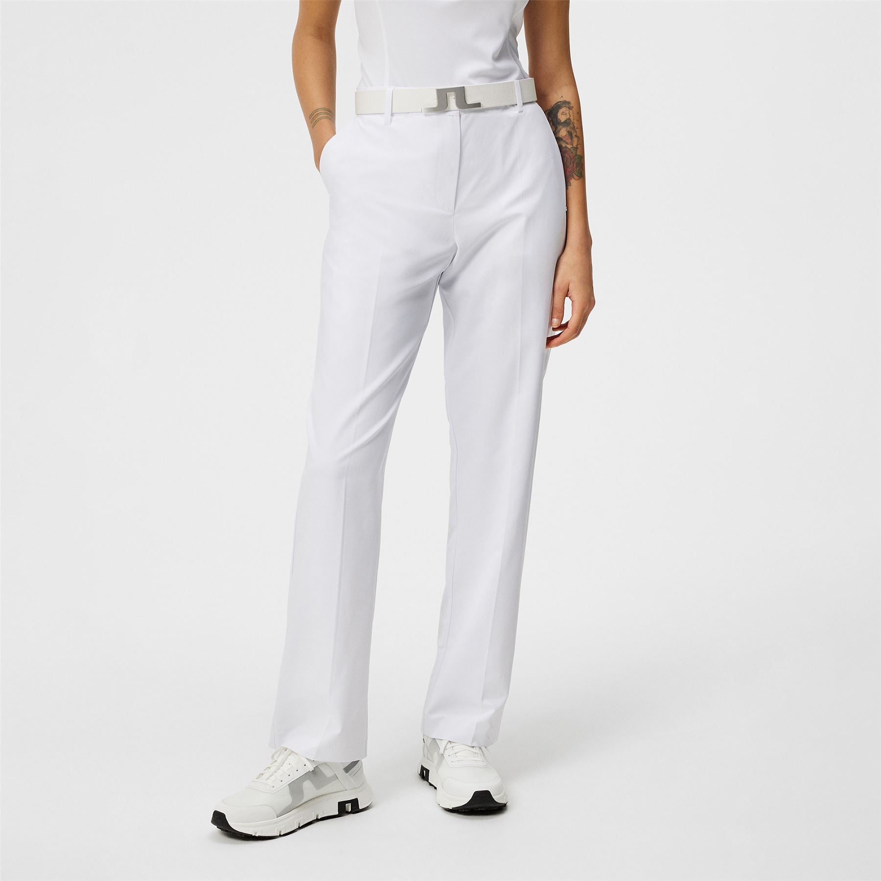 Womens Jolie Light Poly Stretch Trousers White - SS24