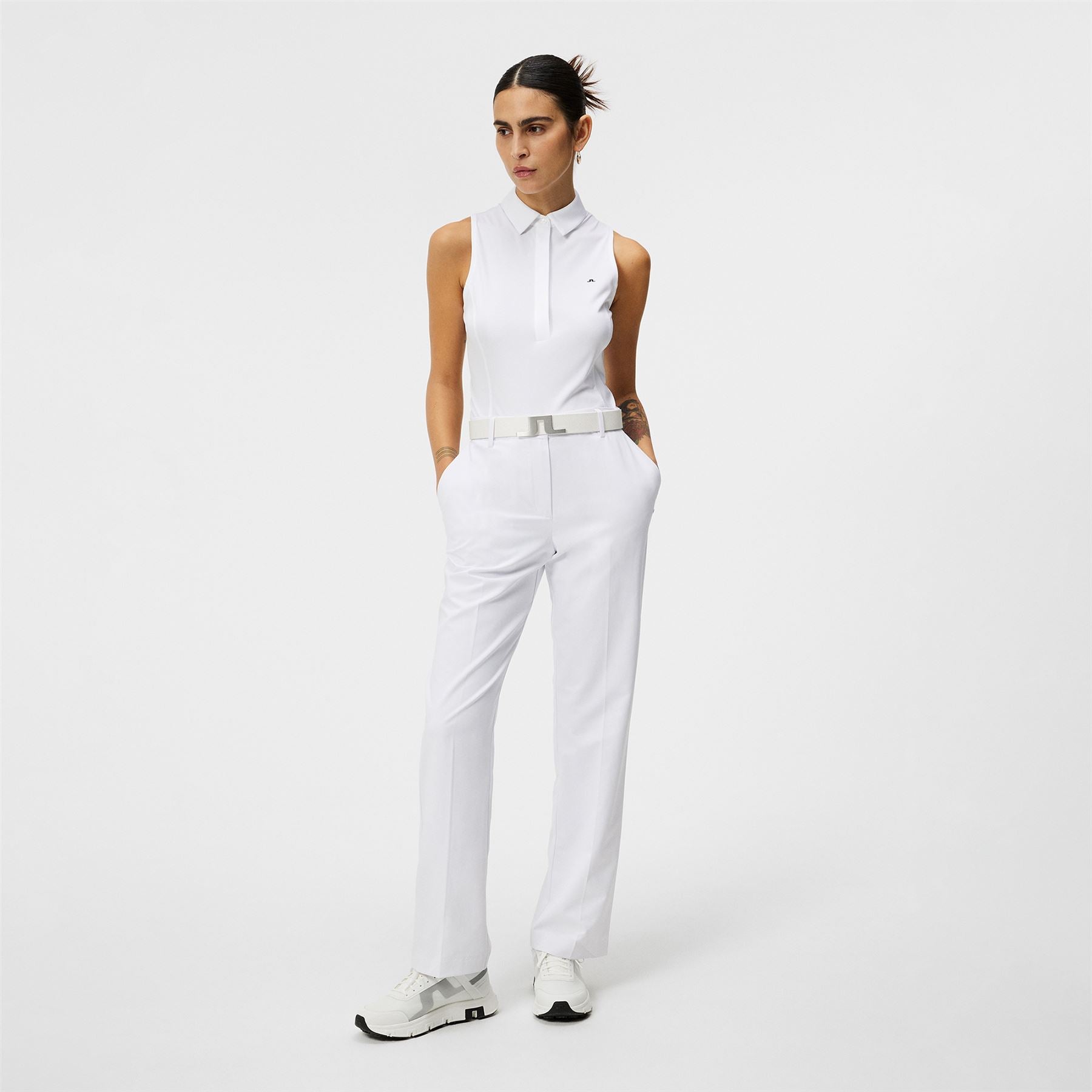 Womens Jolie Light Poly Stretch Trousers White - SS24