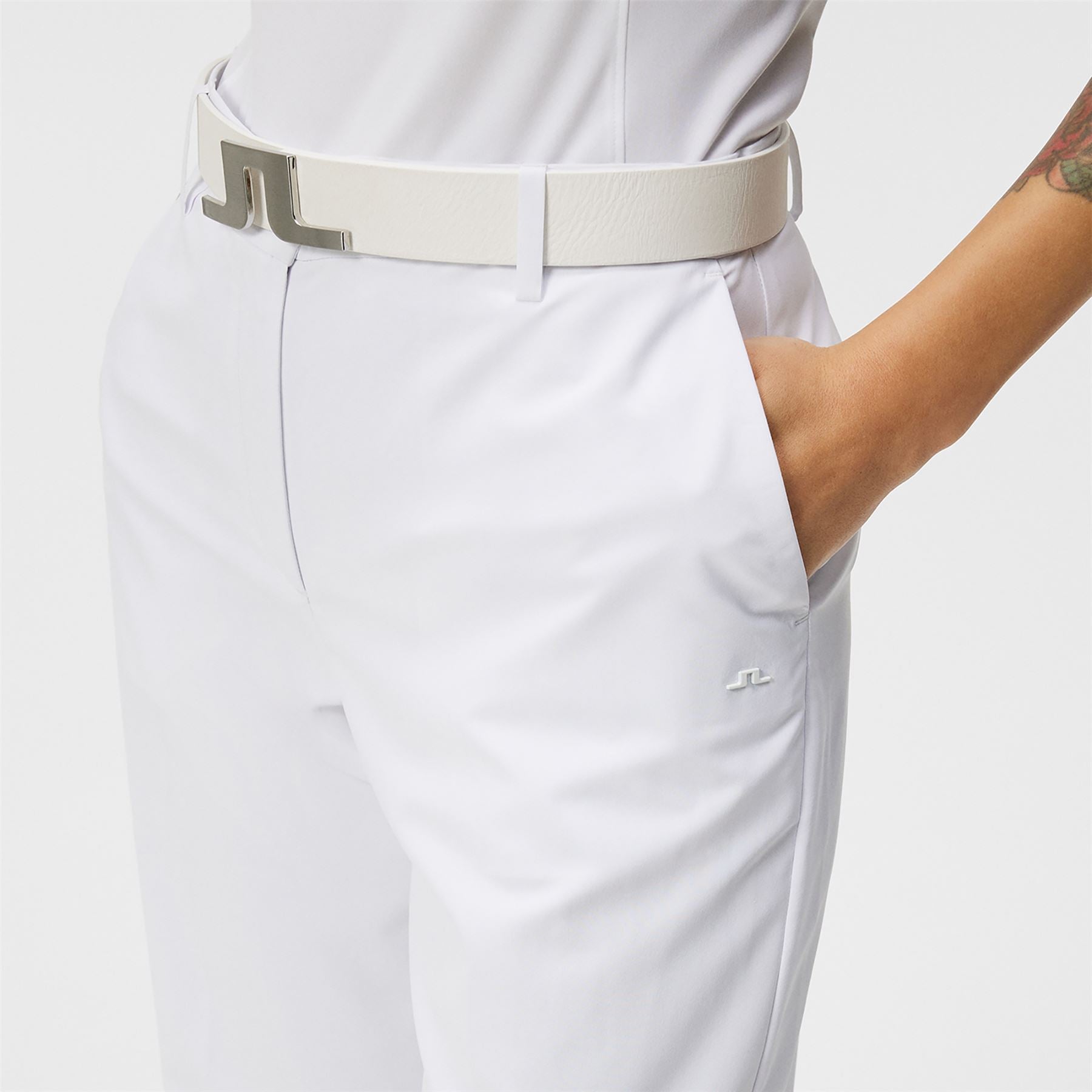 Womens Jolie Light Poly Stretch Trousers White - SS24